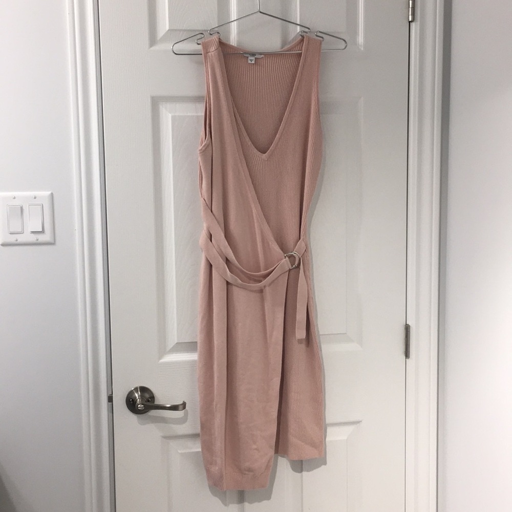 GUESS Pink Wrap Sweater Dress - Size M
